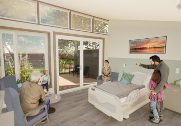 View of Bedroom and Private Outdoor Garden Area